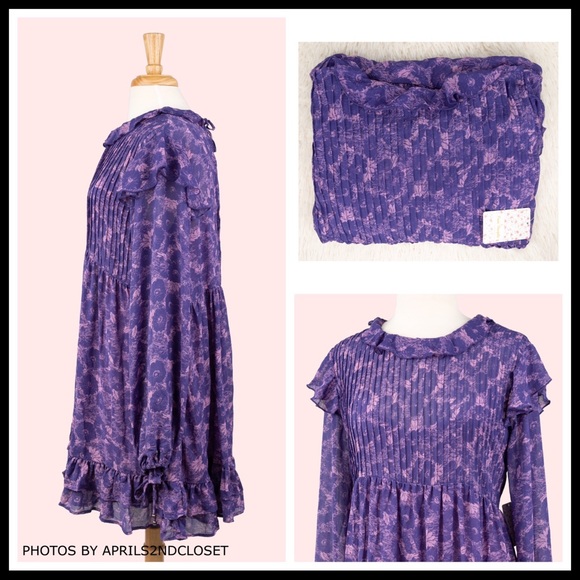 FREE PEOPLE BOHO FLOWY BABYDOLL MINI DRESS A2C - Picture 6 of 16